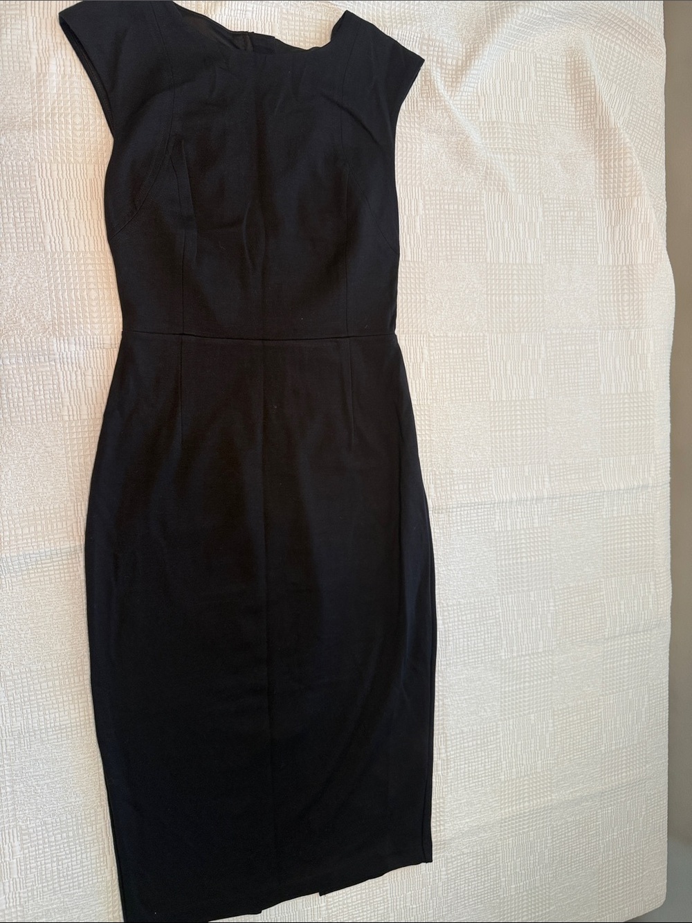 Express Black Cap-Sleeve Midi Sheath Dress